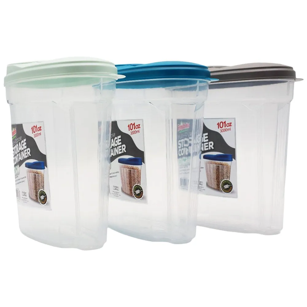 1 Cereal Container Dry Food Storage BPA-Free Plastic Pantry Rice Pasta Nut 101oz