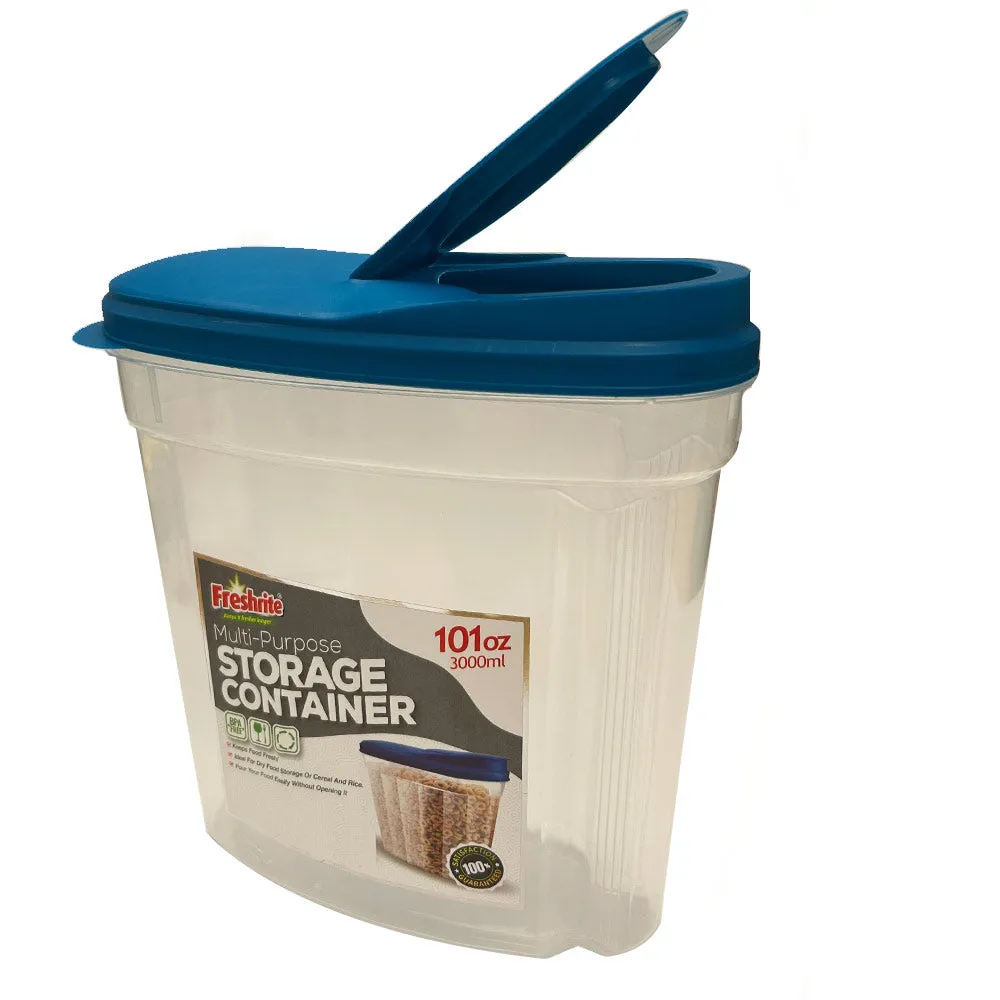 1 Cereal Container Dry Food Storage BPA-Free Plastic Pantry Rice Pasta Nut 101oz
