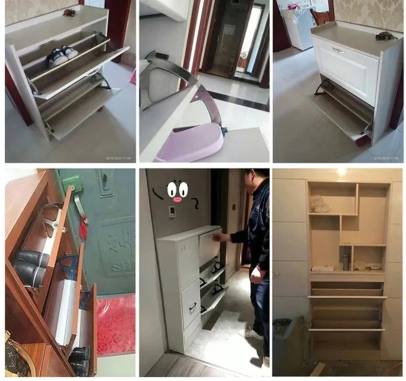 2 Piece Foldable Furniture Hinges for Shoes Drawer Cabinet Stainless Steel