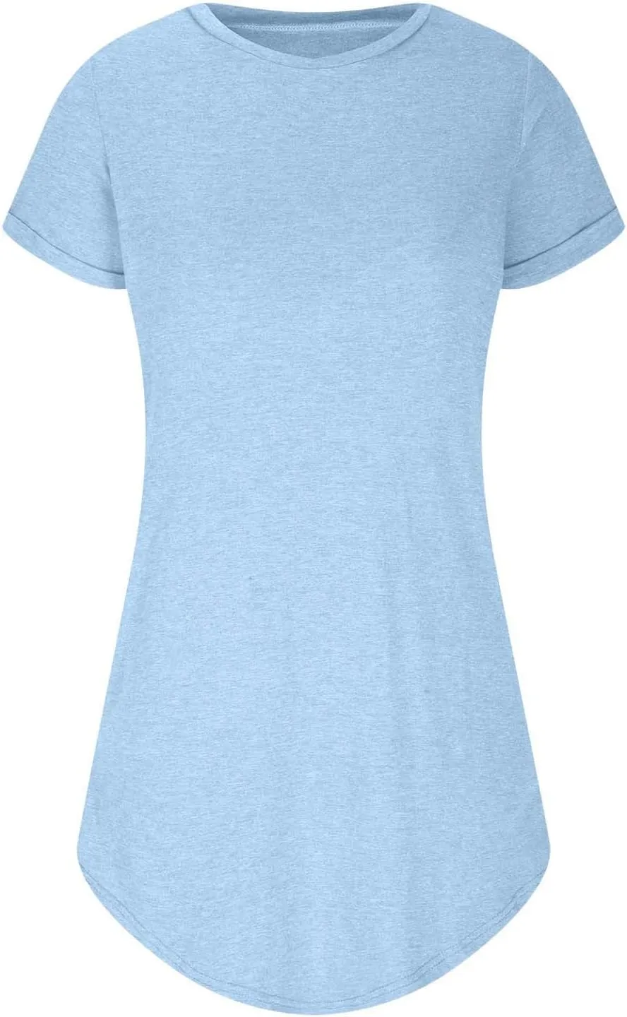 2024 T-Shirt Dress for Women Casual Summer Summer Outfits for Women Short Dresses Beach Ruffle Casual Swing Dresses