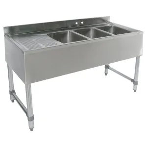 38" STANDARD BAR SINKS - 2 BOWLS LEFT DRAINBOARD