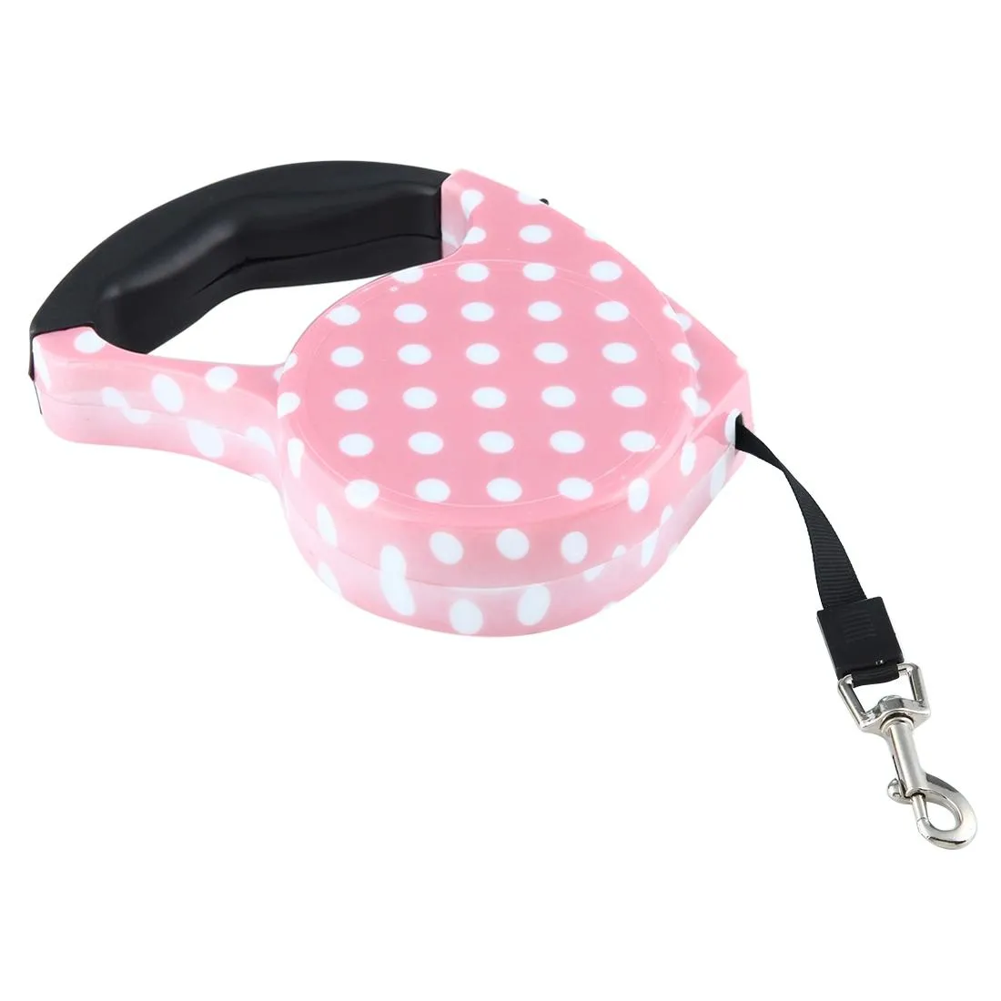 5M Pink Dot Flex Retractable Leash For Pets