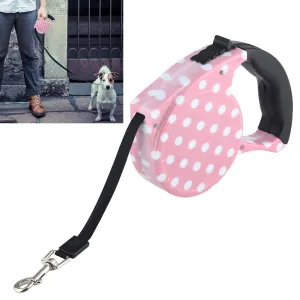 5M Pink Dot Flex Retractable Leash For Pets