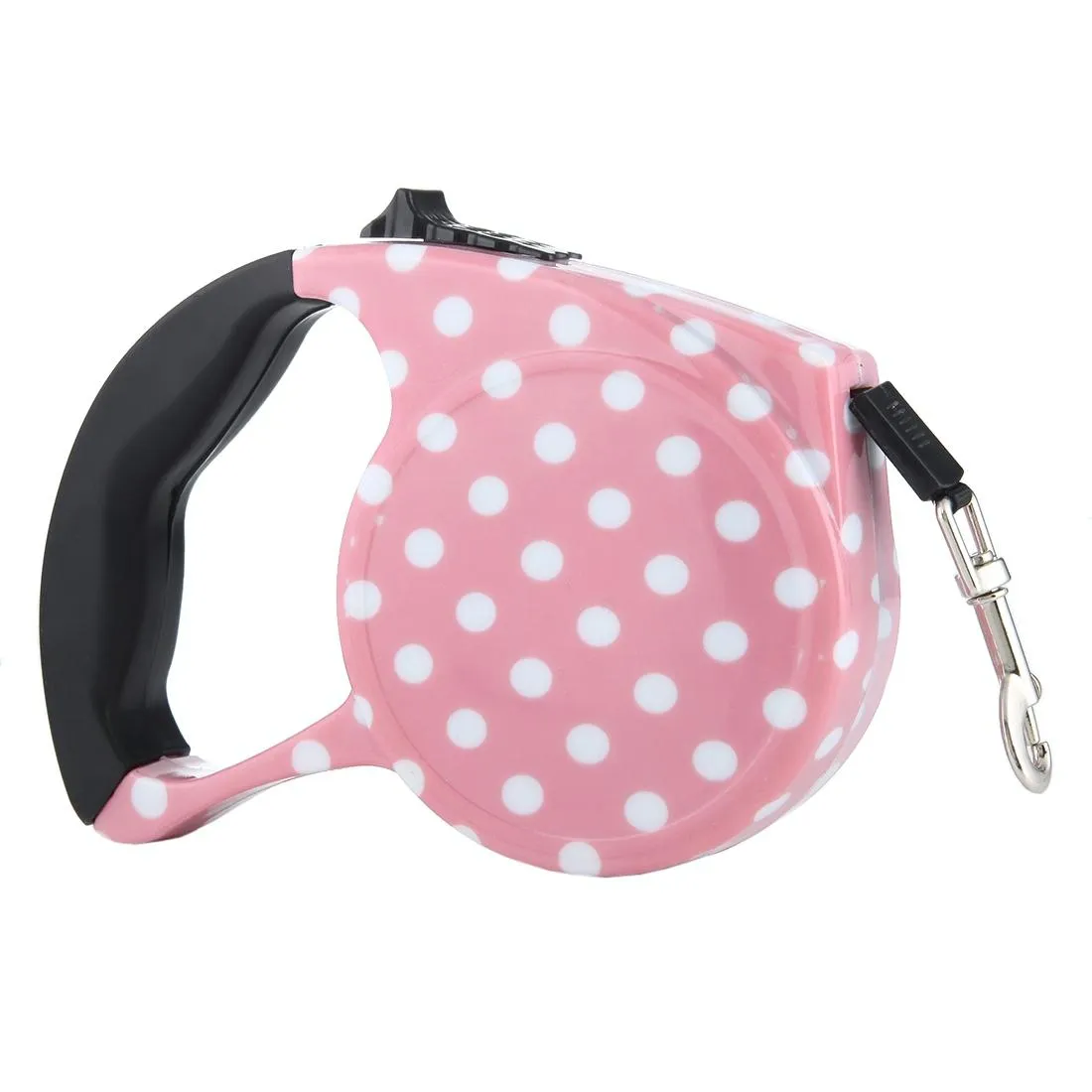 5M Pink Dot Flex Retractable Leash For Pets