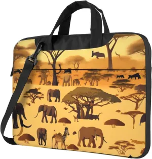 African grassland animals Ultra-thin portable shoulder laptop bag Stylish and Protective Shockproof soft lining