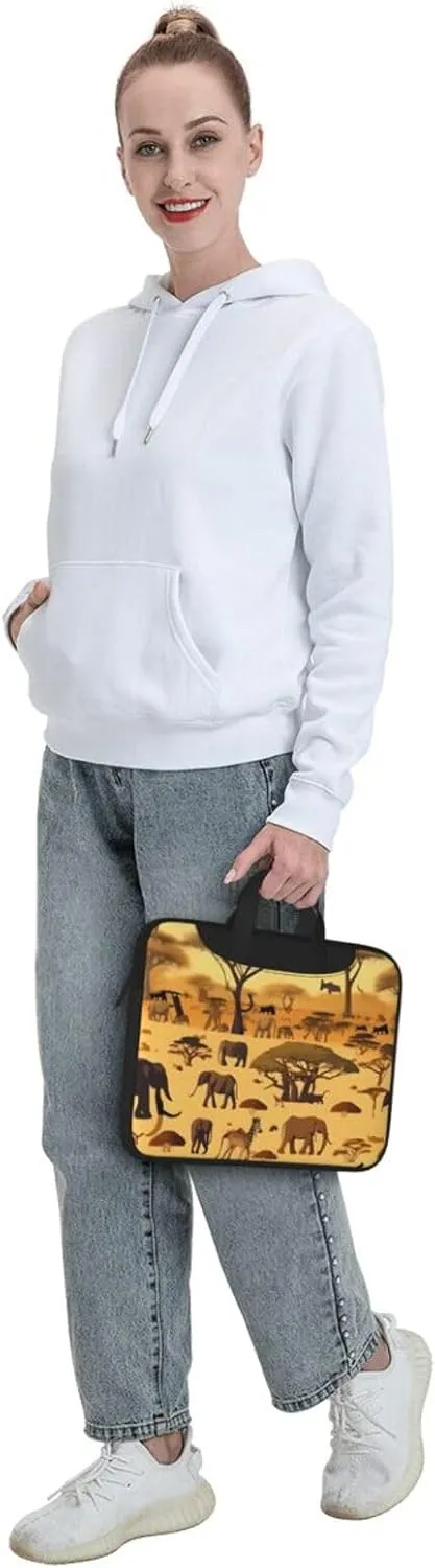 African grassland animals Ultra-thin portable shoulder laptop bag Stylish and Protective Shockproof soft lining