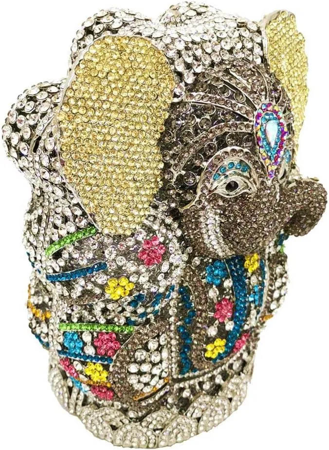 Animal Elephant Crystal Clutch Bag Sparkly Women Rhinestone Shoulder Bag Handbag Wedding Party Evening Clutch