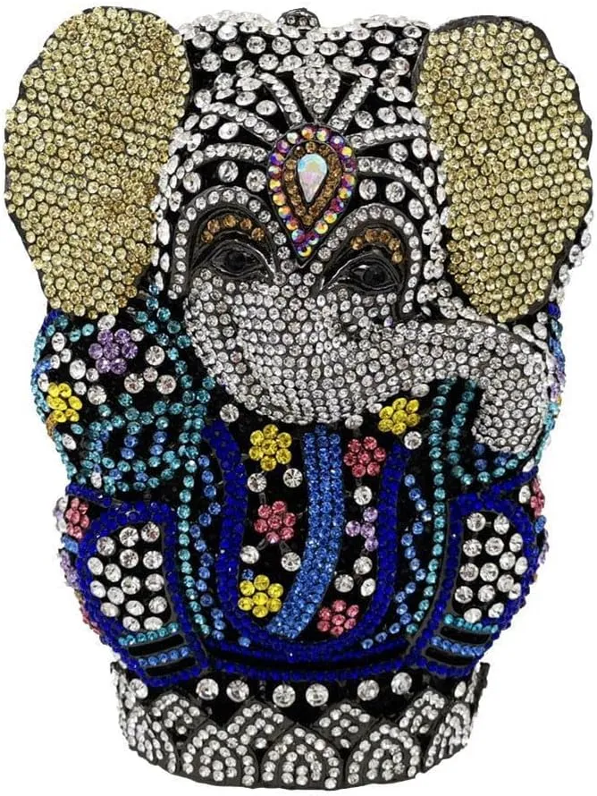 Animal Elephant Crystal Clutch Bag Sparkly Women Rhinestone Shoulder Bag Handbag Wedding Party Evening Clutch