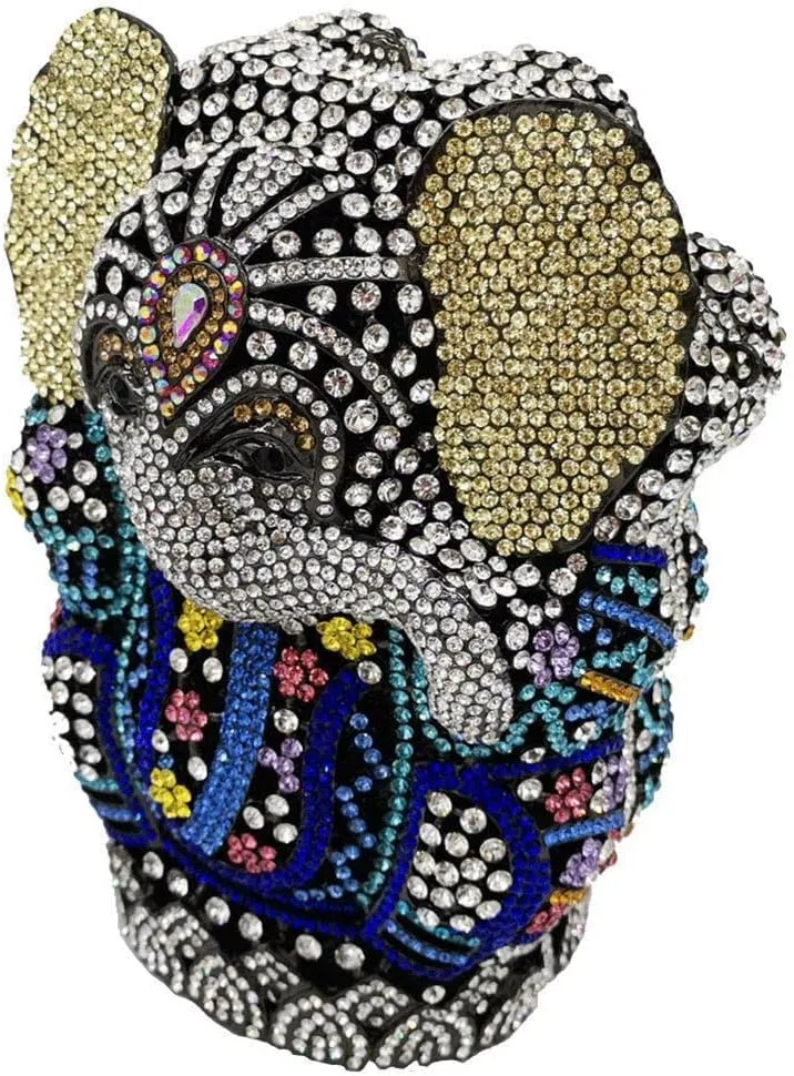Animal Elephant Crystal Clutch Bag Sparkly Women Rhinestone Shoulder Bag Handbag Wedding Party Evening Clutch