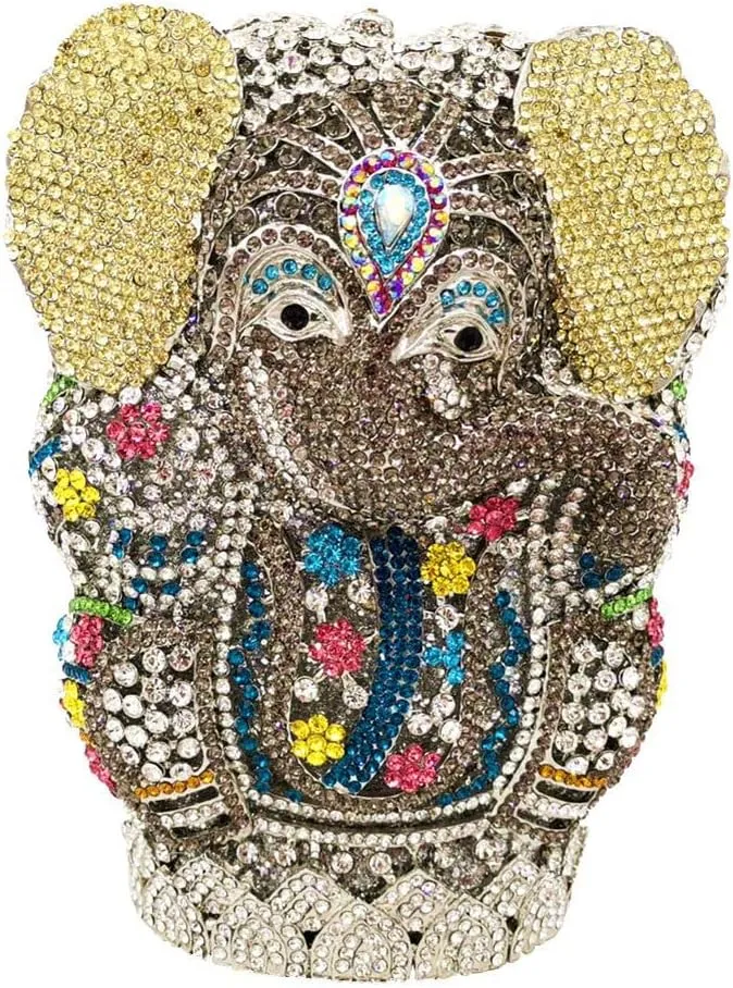 Animal Elephant Crystal Clutch Bag Sparkly Women Rhinestone Shoulder Bag Handbag Wedding Party Evening Clutch