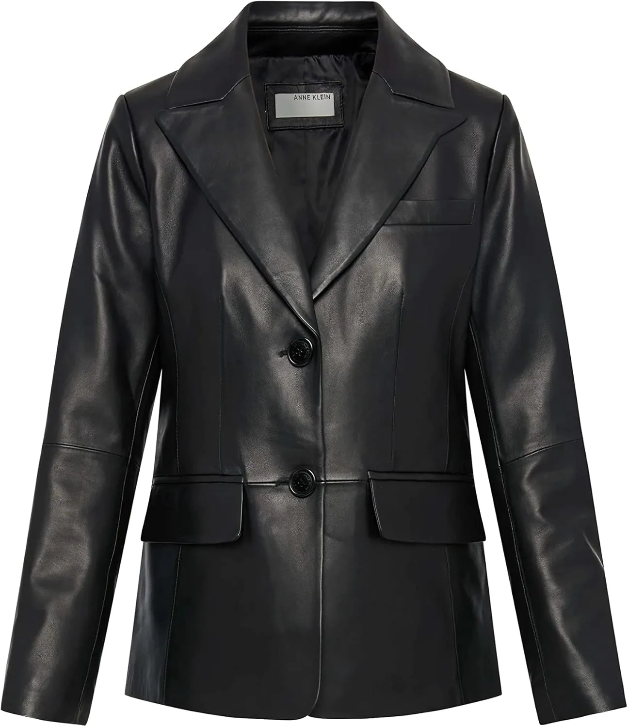 Anne Klein Women's PLUS SIZE Classic Leather Blazer Jacket