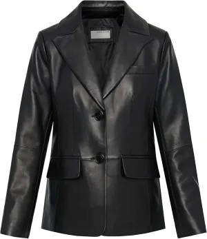 Anne Klein Women's PLUS SIZE Classic Leather Blazer Jacket