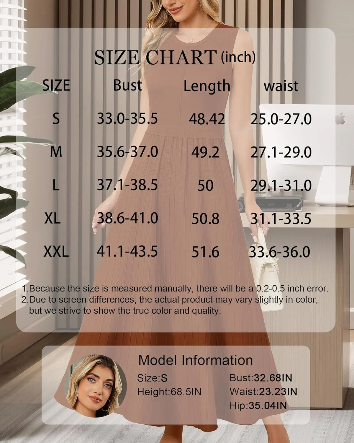 Arach&Cloz Womens Summer Maxi Dress 2025 Crew Neck Sleeveless Knitted Church Work Business Casual Outfits Long Dresses