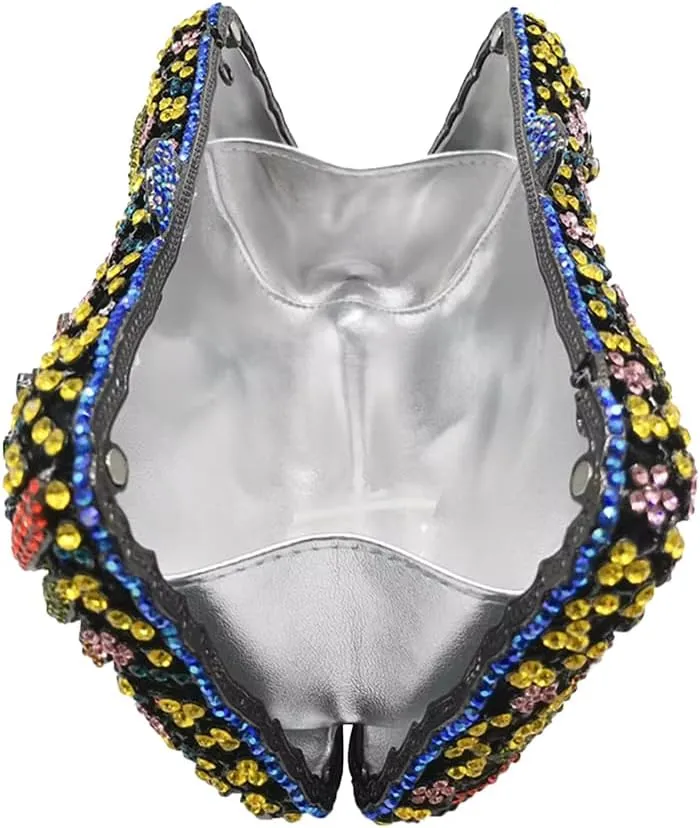 Bling Rhinestone Evening Clutch Bag for Women Sparkly Clutch Handbag Wedding Party Hollow Bowknot Shoulder Bag Purse
