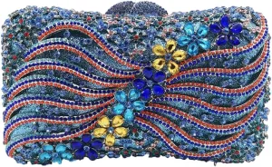 Bling Rhinestone Evening Clutch Bag for Women Sparkly Clutch Handbag Wedding Party Hollow Bowknot Shoulder Bag Purse