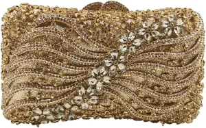 Bling Rhinestone Evening Clutch Bag for Women Sparkly Clutch Handbag Wedding Party Hollow Bowknot Shoulder Bag Purse