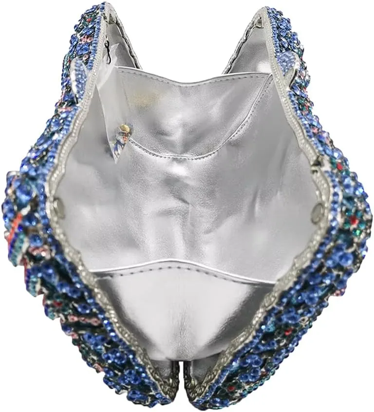 Bling Rhinestone Evening Clutch Bag for Women Sparkly Clutch Handbag Wedding Party Hollow Bowknot Shoulder Bag Purse