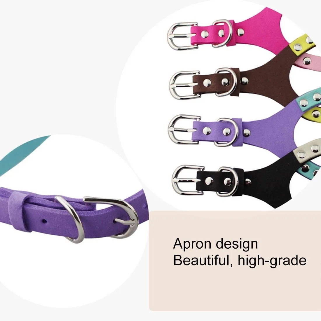 Breathable Microfiber Dog Chest Strap Size L Magenta