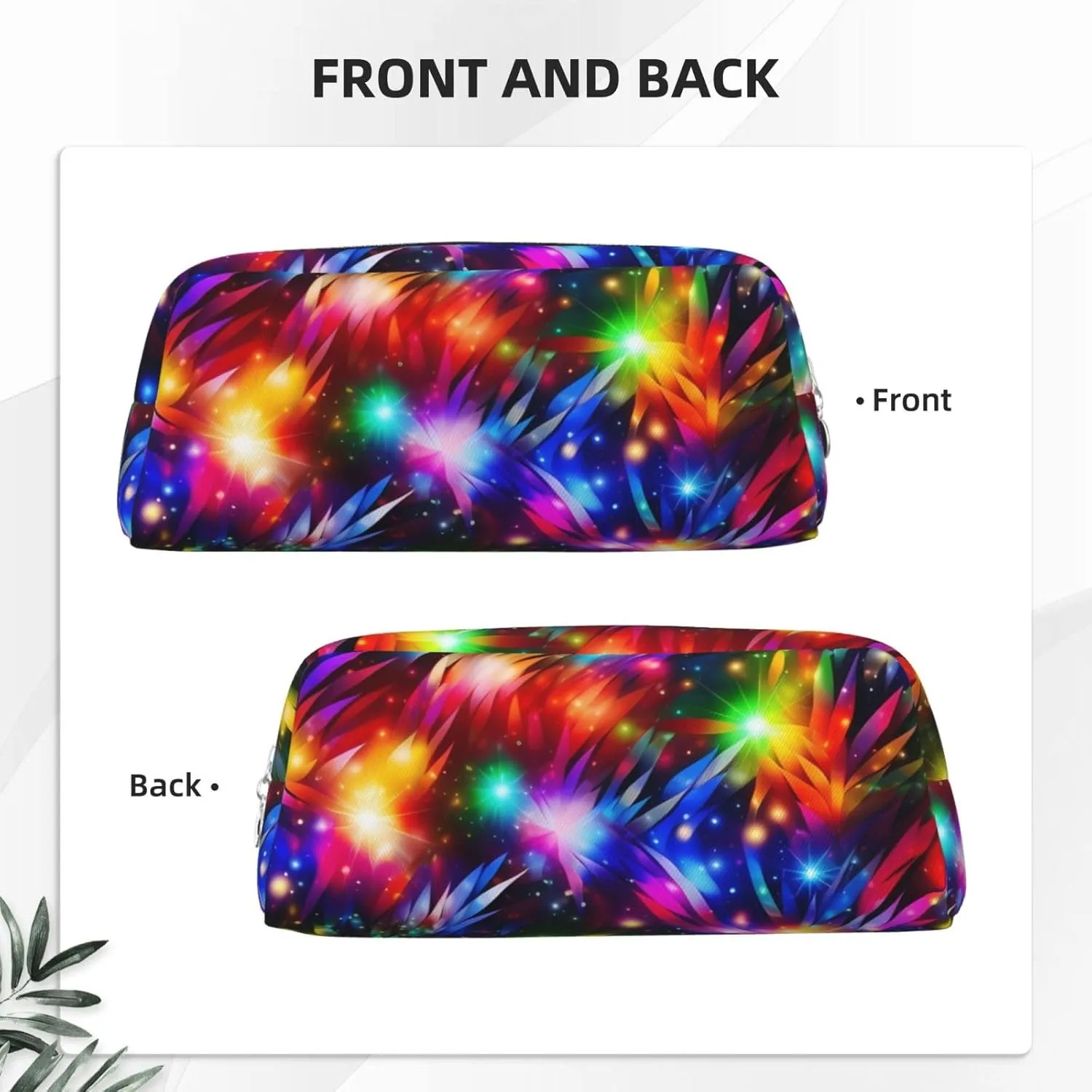 Bright Beautiful Colorful Art Makeup Bag Travel Toiletry Bag Big Pencil Bag for Women Men Leather Zipper Coin Pouch Purse