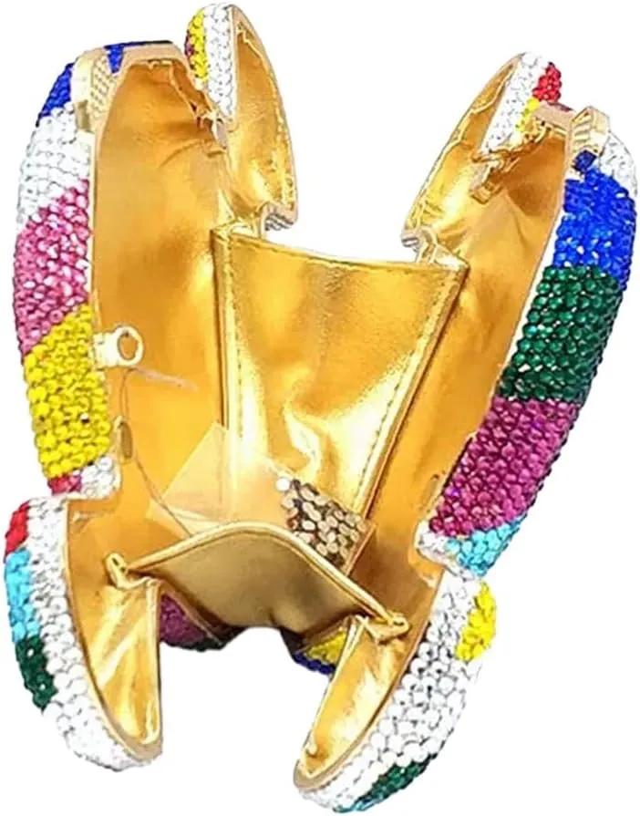 Candy Shape Clutch Purse Shining Crystal Evening Bags Luxury Rhinestone Handbags for Prom Cocktail Party
