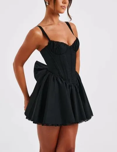 College Graduation Dresses for Women Y2k Corset Backless Party Club Mini Dress Teens Flowy Ruffle Sexy Short Dress