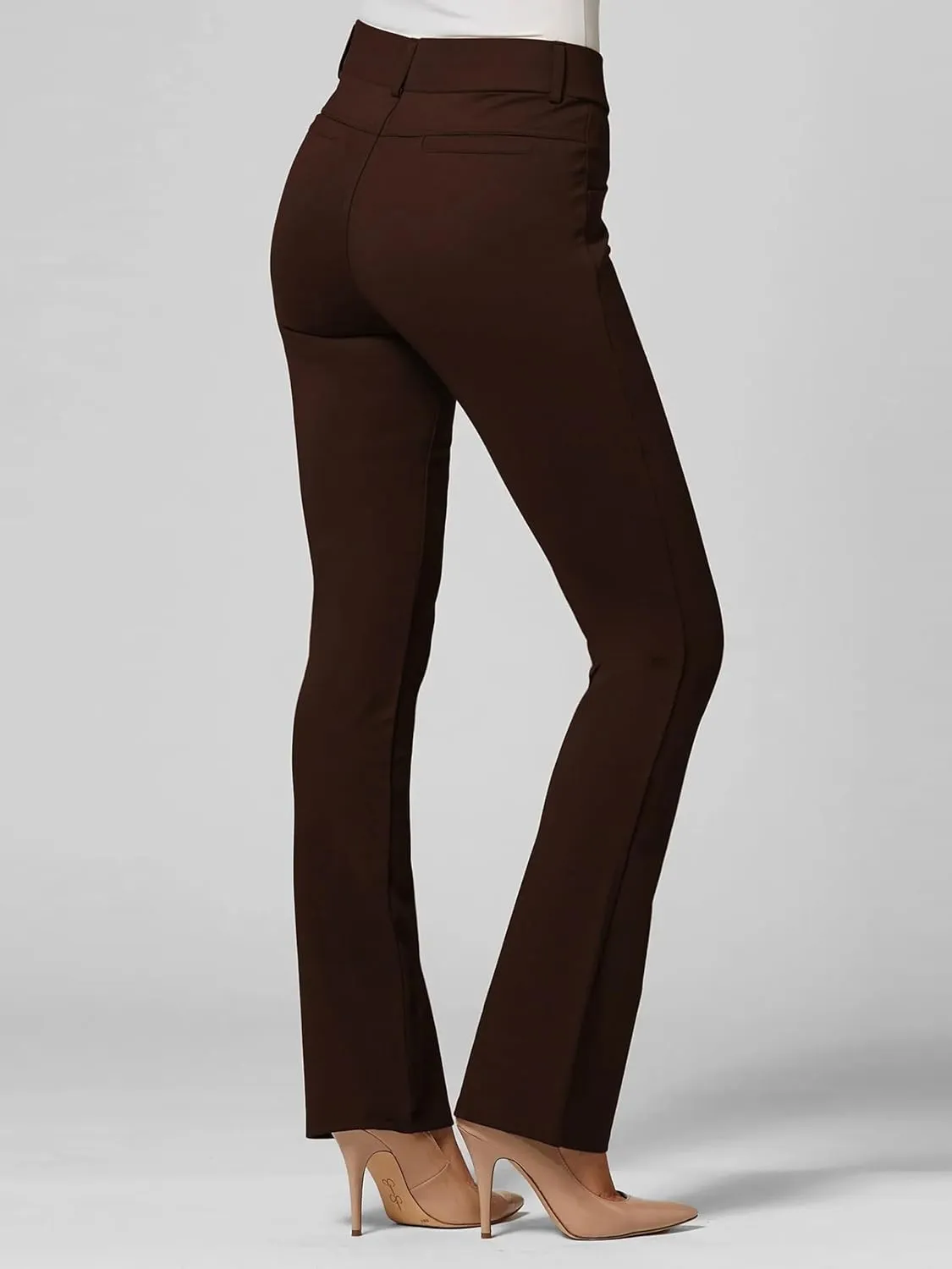 Conceited Dress Pants for Women with Pockets - Stretch Ponte Fabric - Wear to Work - Tummy Control (Available in Plus Size)
