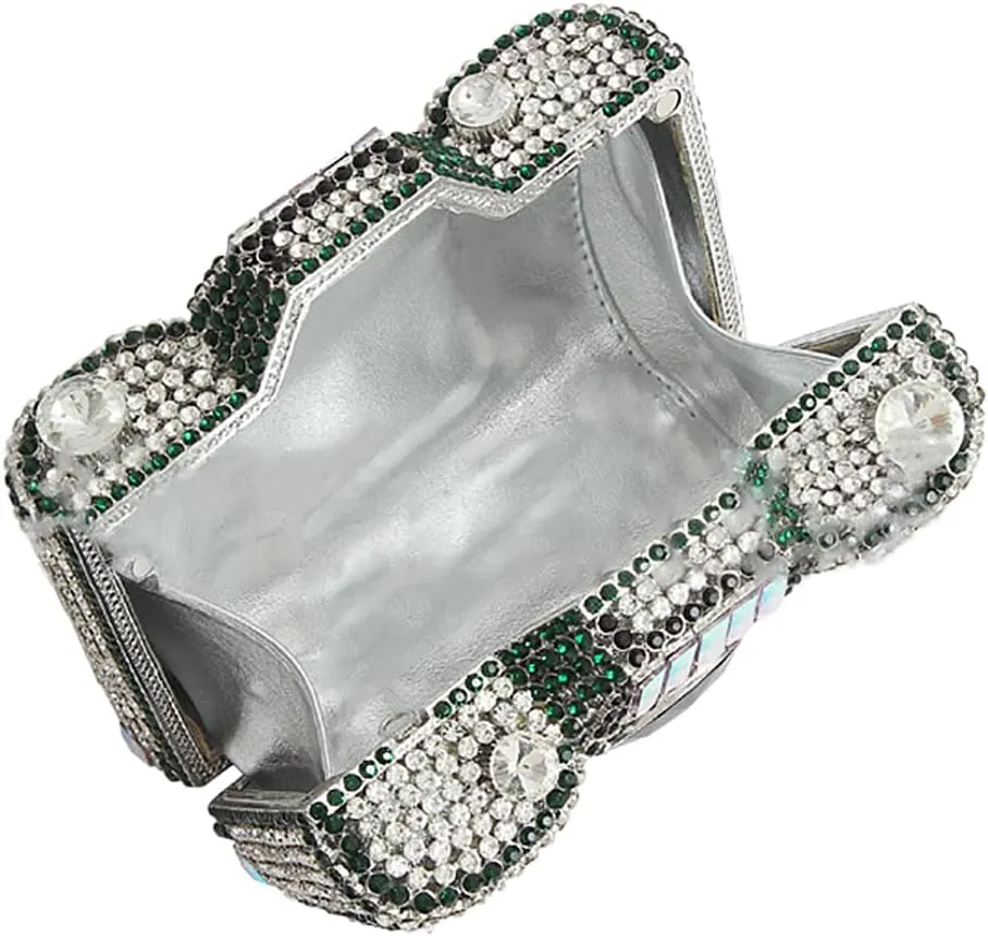 Crystal Camera Shaped Evening Bag for Women Handmade Clutch Rhinestone Purse Handbag for Formal Party Cocktail