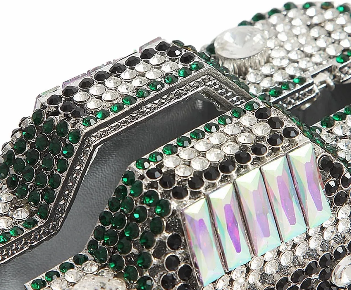 Crystal Camera Shaped Evening Bag for Women Handmade Clutch Rhinestone Purse Handbag for Formal Party Cocktail