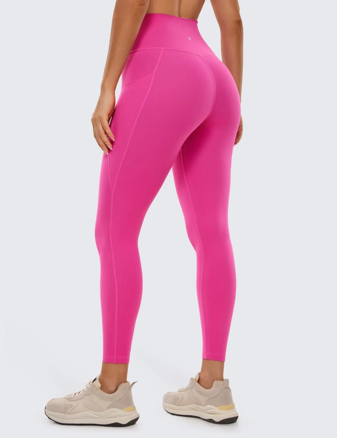 CRZ YOGA Butterluxe Womens Crossover Waist Workout Leggings with Pockets 25" - V Cross High Waist Gym Lounge Yoga Pants