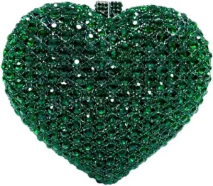 Cute Heart Shape Crystal Clutch Purse Mini Handbag Rhinestone Evening Bag Wedding Party Evening Clutch Bag