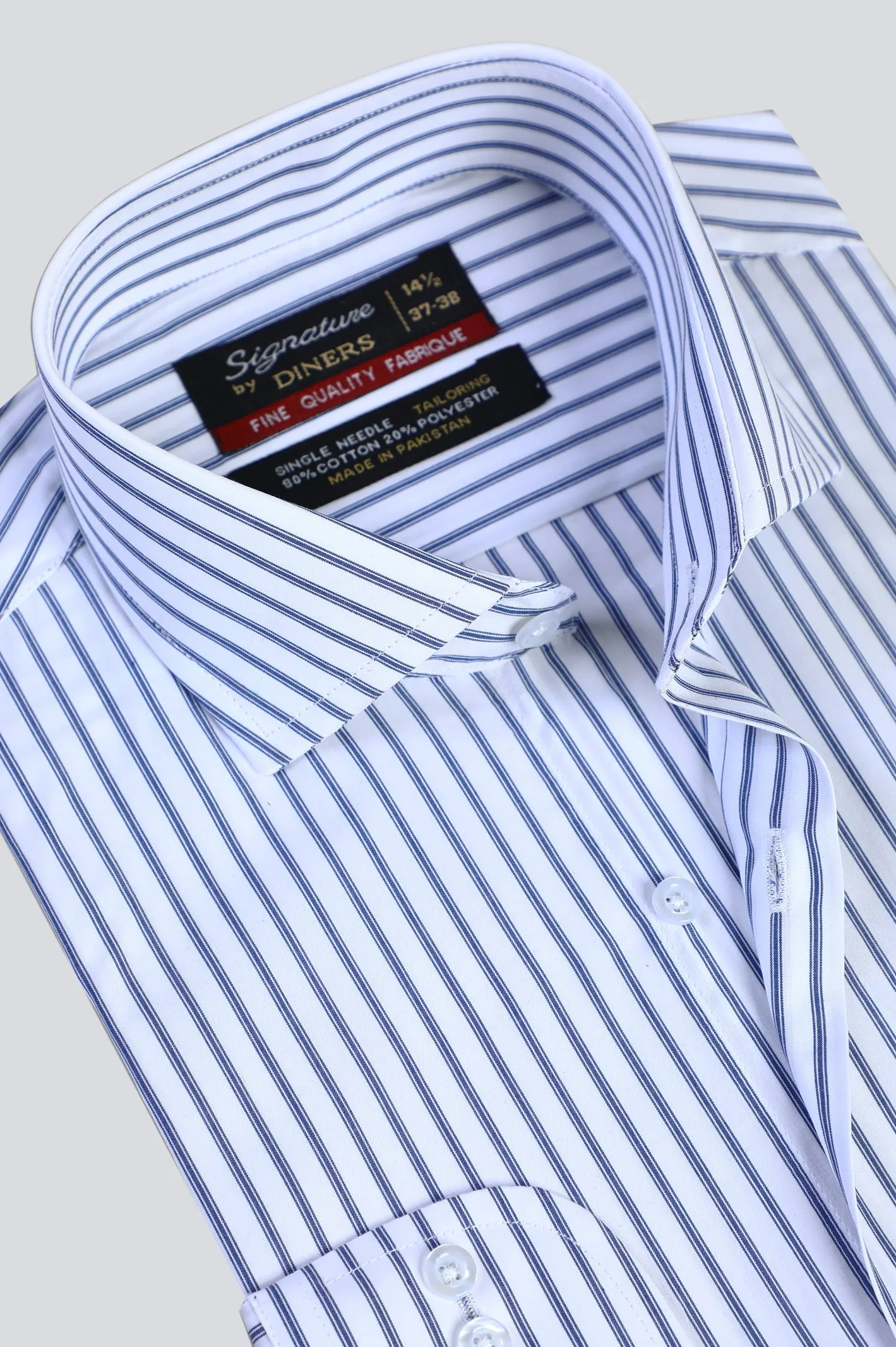 Dark Blue Pinstripe Formal Shirt