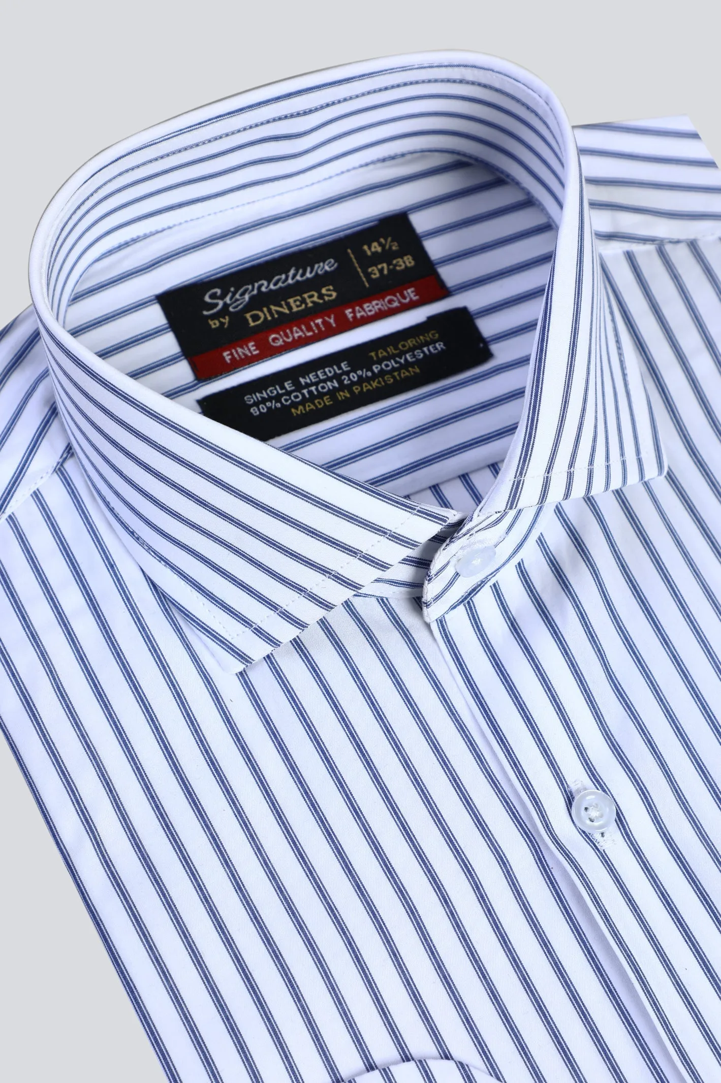 Dark Blue Pinstripe Formal Shirt