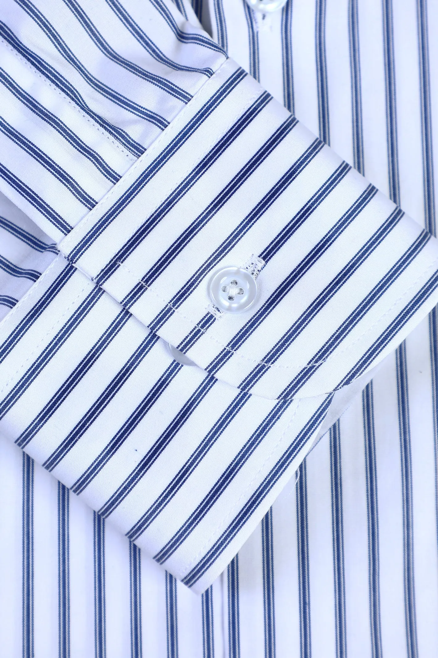 Dark Blue Pinstripe Formal Shirt