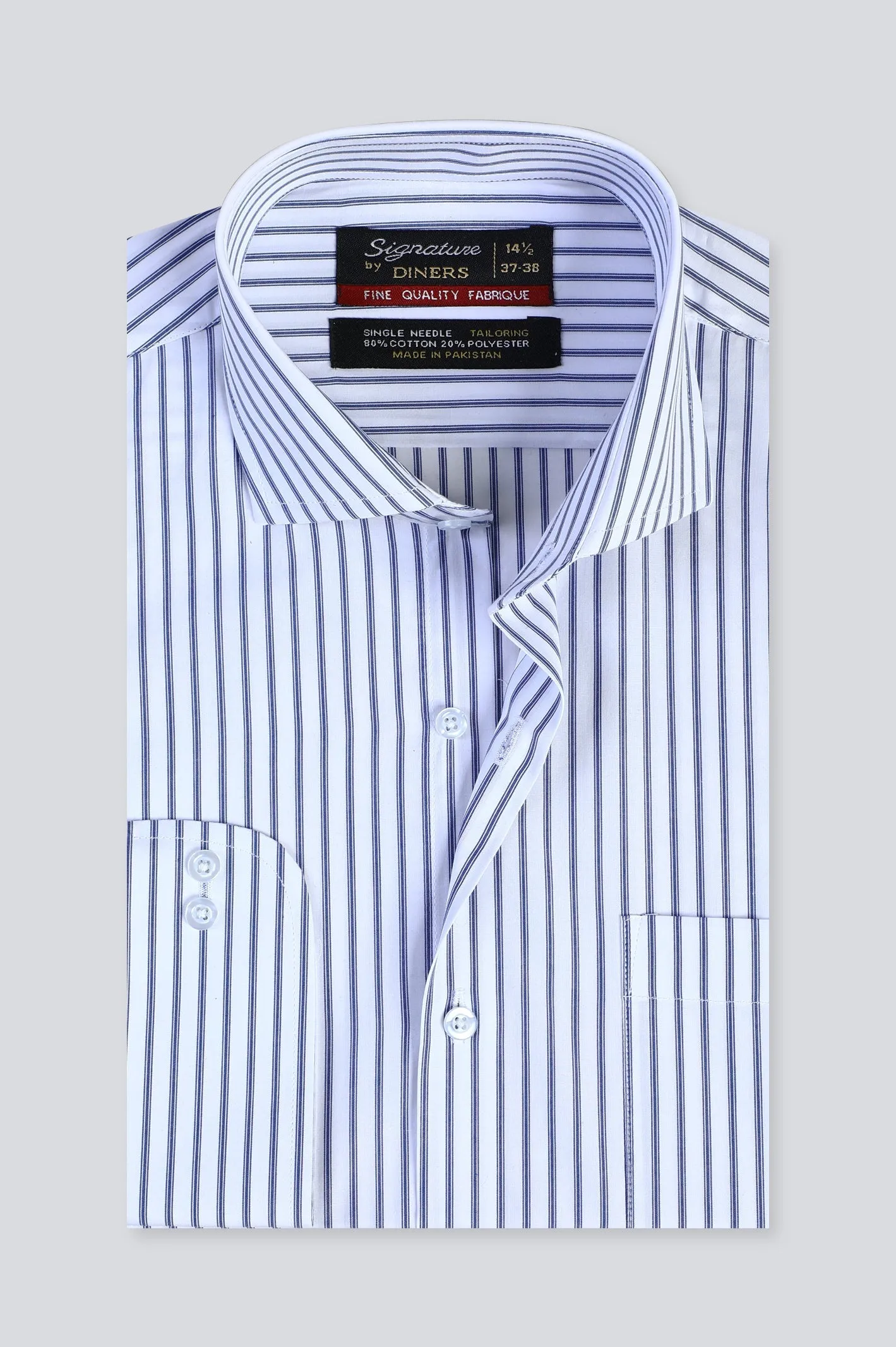 Dark Blue Pinstripe Formal Shirt