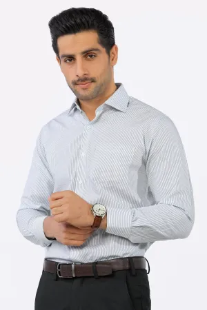 Dark Green Hairline Stripes Formal Shirt