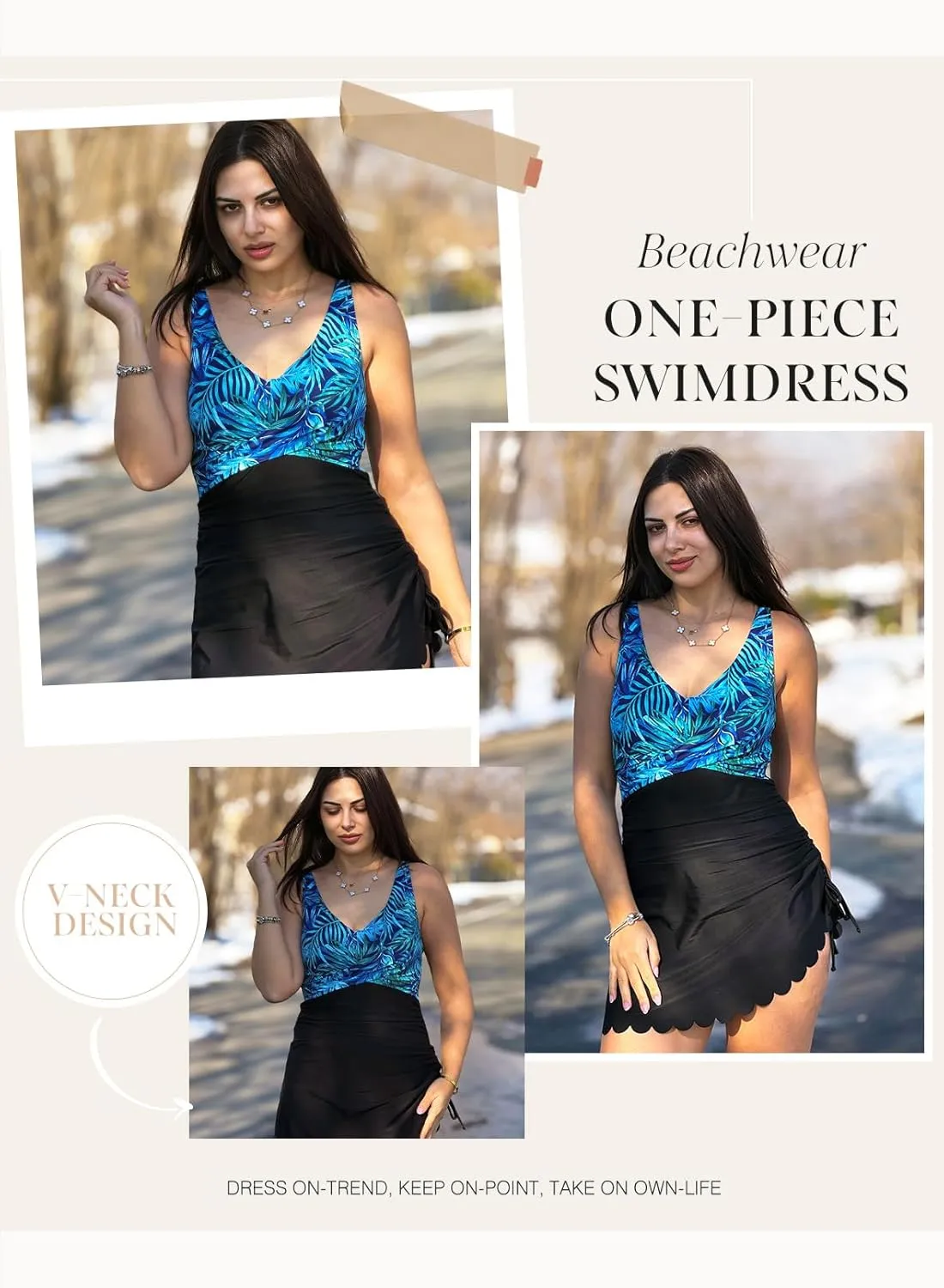 Dokotoo One Piece Swimdress Swimsuits for Women 2025 Tummy Control Swimwear Dresses Summer Skirt Bathing Suit