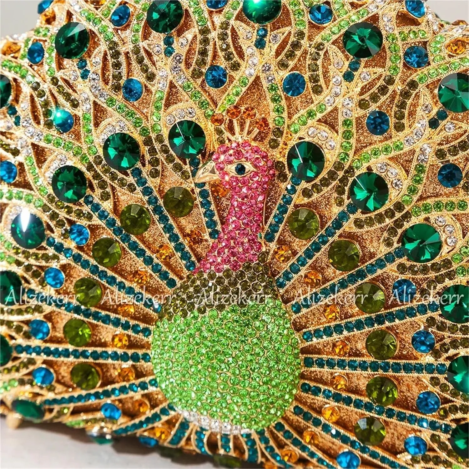 Evening Bag Gorgeous Peacock Crystal Evening Bags Women Sparkling Classy Half Round Diamond Purses And Handbags Wedding Party