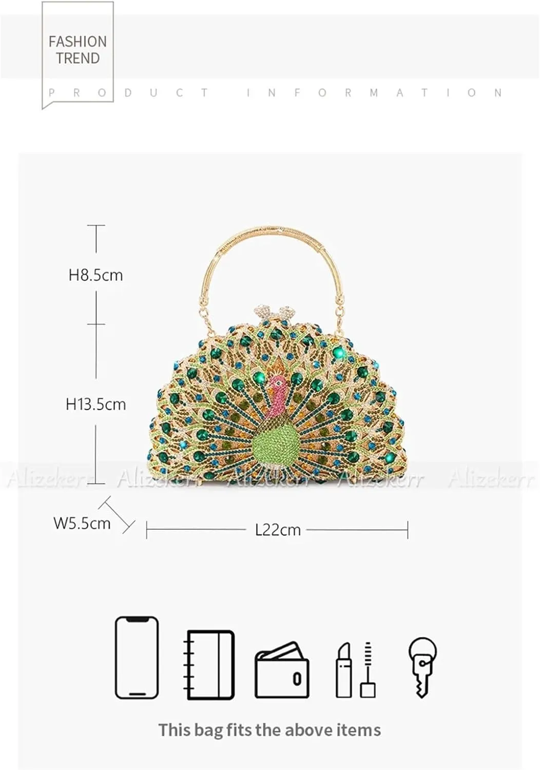 Evening Bag Gorgeous Peacock Crystal Evening Bags Women Sparkling Classy Half Round Diamond Purses And Handbags Wedding Party