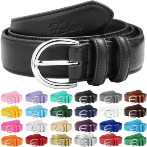 Falari Women Genuine Leather Belt Fashion Dress Belt With Single Prong Buckle 6028-31 Colors