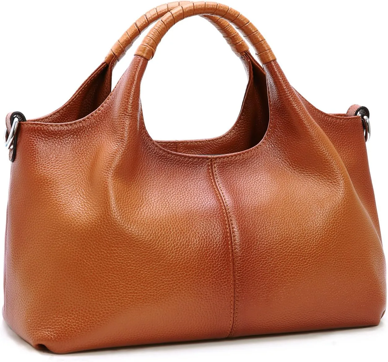 Genuine Leather Medium Satchel Handbags for Women | Stylish Crossbody Shoulder Tote Bag | Trendy Sorrel Hobo Purse