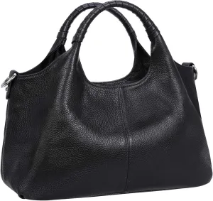 Genuine Leather Medium Satchel Handbags for Women | Stylish Crossbody Shoulder Tote Bag | Trendy Sorrel Hobo Purse
