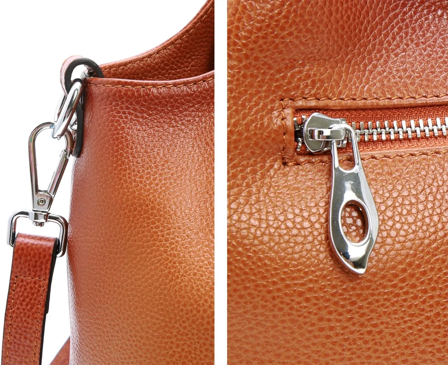 Genuine Leather Medium Satchel Handbags for Women | Stylish Crossbody Shoulder Tote Bag | Trendy Sorrel Hobo Purse