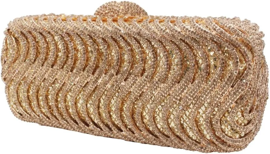 Glitter Rhinestone Evening Bag Luxury Square Crystal Evening Clutch Purse Wedding Party Prom Handbag for Women