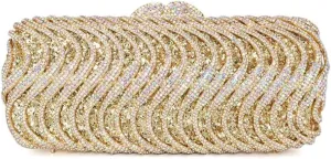 Glitter Rhinestone Evening Bag Luxury Square Crystal Evening Clutch Purse Wedding Party Prom Handbag for Women