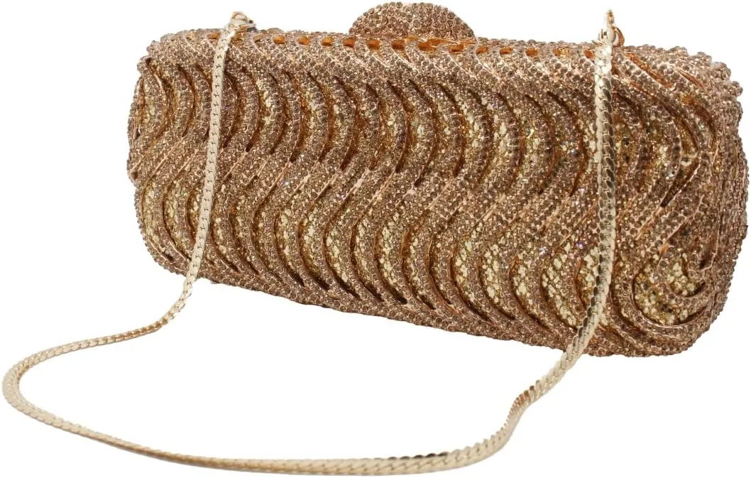 Glitter Rhinestone Evening Bag Luxury Square Crystal Evening Clutch Purse Wedding Party Prom Handbag for Women