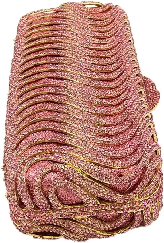Glitter Rhinestone Evening Bag Luxury Square Crystal Evening Clutch Purse Wedding Party Prom Handbag for Women