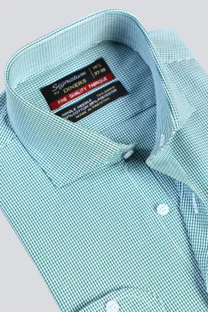 Green Mini-Check Formal Shirt