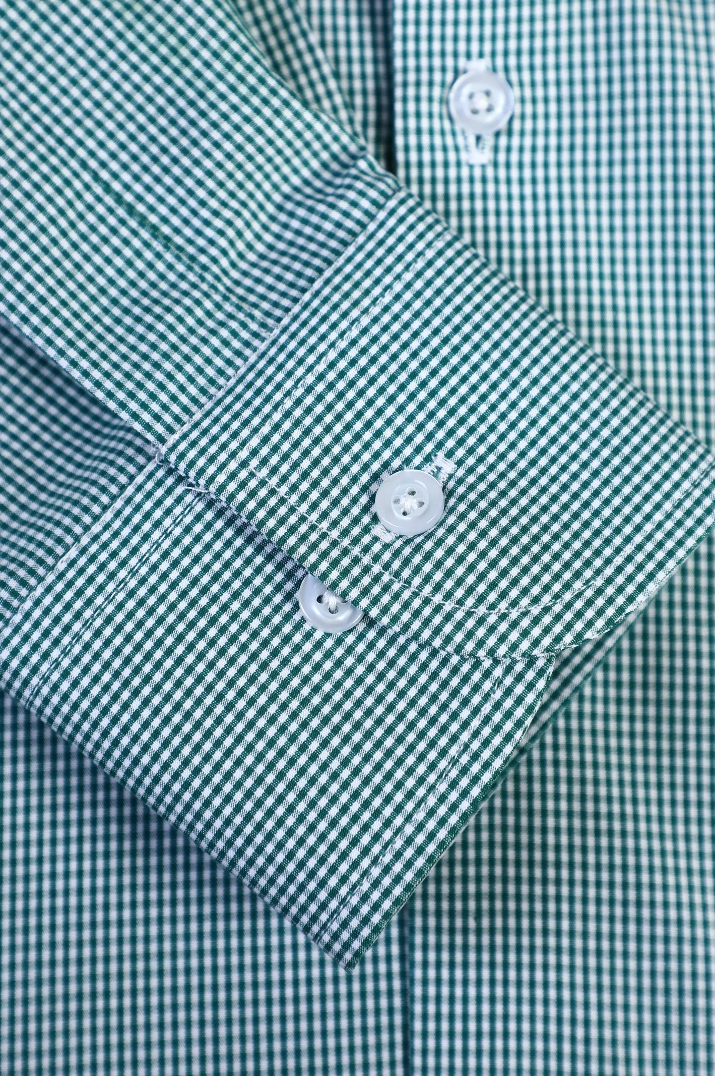 Green Mini-Check Formal Shirt