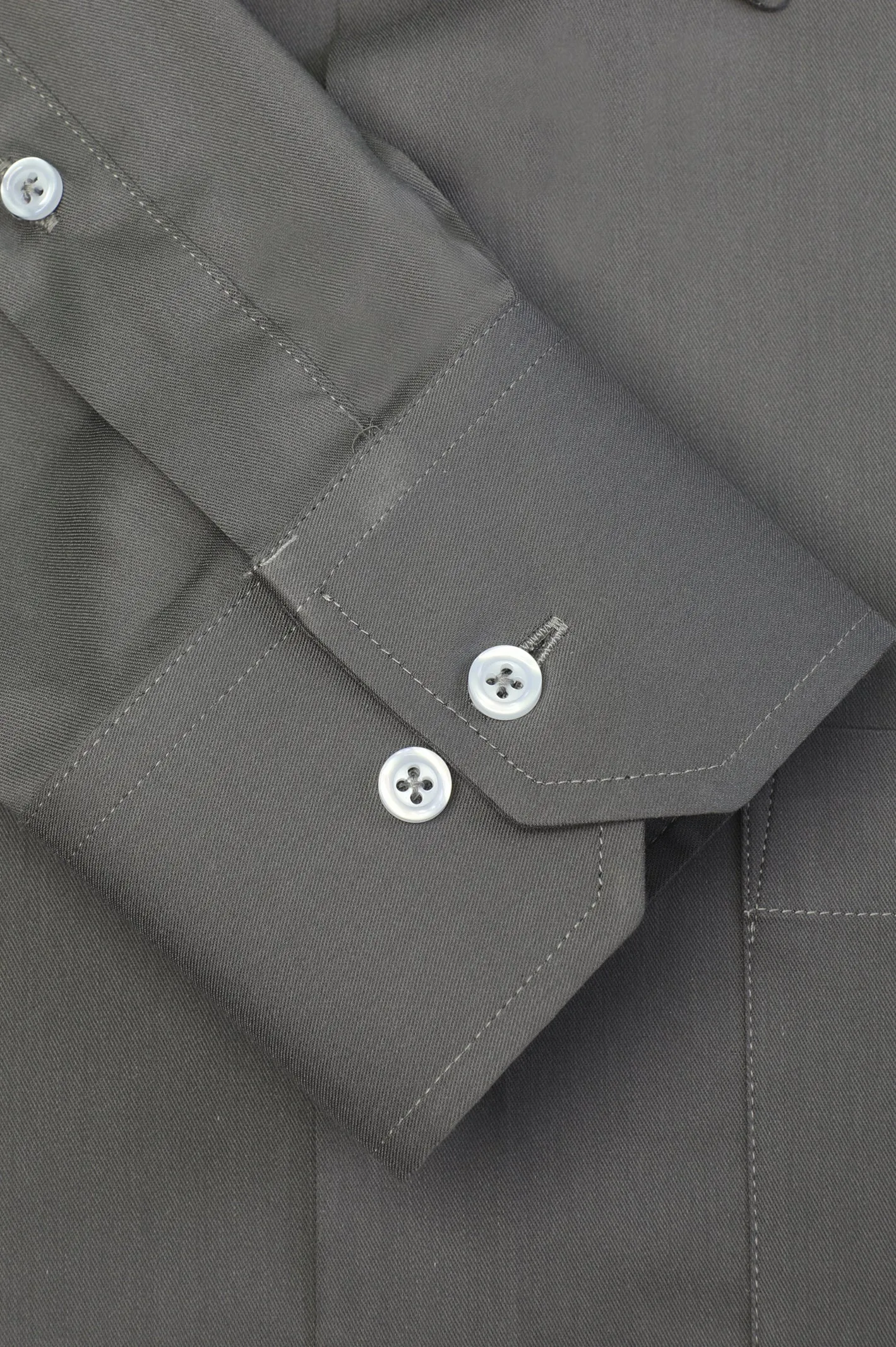 Grey Twill Textured Formal Shirt