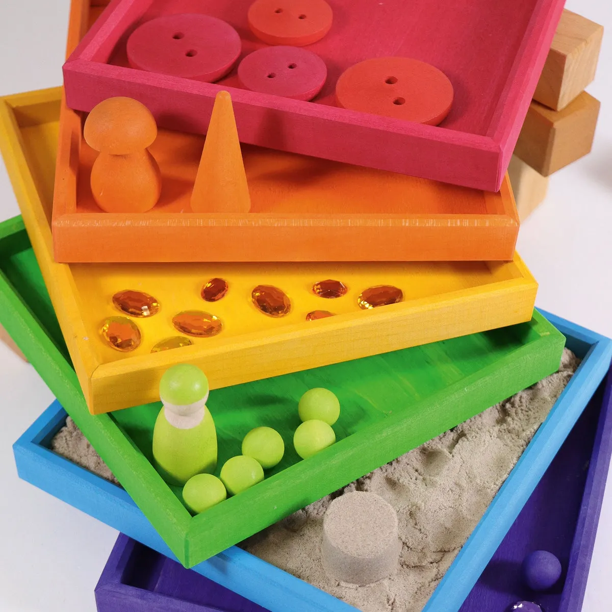 Grimm's set of wooden rainbow frames 6 pcs
